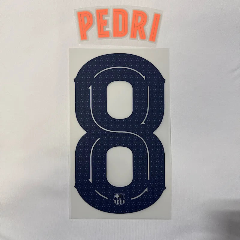 Barcelona 2025/26 Third PEDRI #8 Youth Official Name Set (CL Version) - Image 1