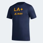 adidas 2023 LA Galaxy Women's Pre-Game Tee - Navy-Team Gold