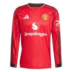 adidas 2025-26 Manchester United Men's Stadium Home Long-Sleeve Soccer Jersey