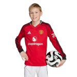 adidas 2025-26 Manchester United Youth Stadium Home Long-Sleeve Soccer Jersey - Image 5