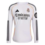 adidas 2025-26 Real Madrid Men's Stadium Home Long-Sleeve Soccer Jersey