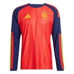 adidas 2026 Spain Men's Authentic Home Long-Sleeve Soccer Jersey