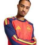 adidas 2026 Spain Men's Authentic Home Long-Sleeve Soccer Jersey - Image 5