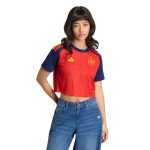 adidas 2026 Spain Women's Stadium Home Cropped Soccer Jersey - Image 3