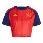 adidas 2026 Spain Women's Stadium Home Cropped Soccer Jersey