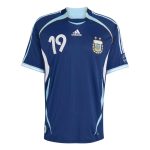 adidas 2006 Argentina Men's Retro Stadium Away Messi #19 Soccer Jersey - Image 2