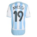adidas 2006 Argentina Men's Retro Stadium Home Messi #19 Soccer Jersey