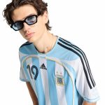 adidas 2006 Argentina Men's Retro Stadium Home Messi #19 Soccer Jersey - Image 5