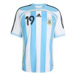 adidas 2006 Argentina Men's Retro Stadium Home Messi #19 Soccer Jersey - Image 2