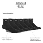 adidas Men's Athletic Cushioned 6-Pack Quarter Socks - Image 9