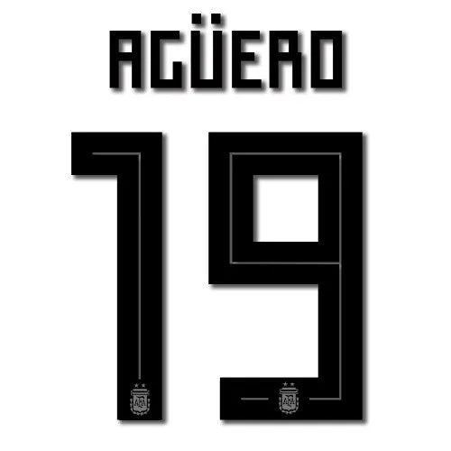 Argentina 2018 Home Kun Aguero #19 Jersey Name Set