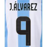 Argentina 2024/25 Home J. Alvarez #9 Jersey Name Set