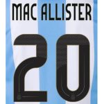 Argentina 2024/25 Home Mac Allister #20 Jersey Name Set