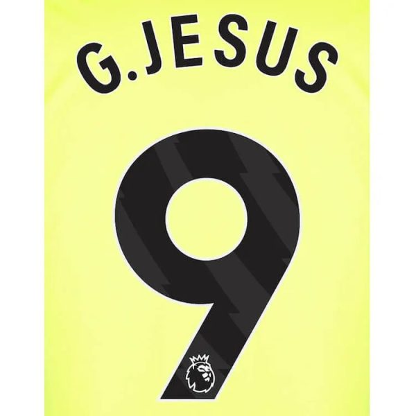 Arsenal 2023-Away G. Jesus #9 Jersey Name Set-Black