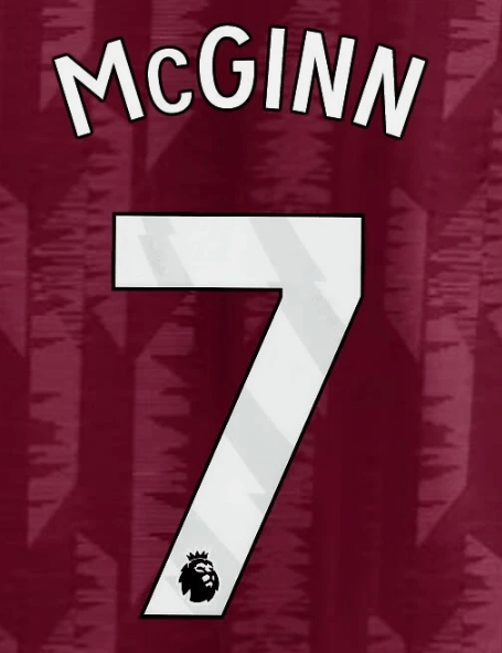 Aston Villa 2025-Home MCGINN #7 Official Name Set-White
