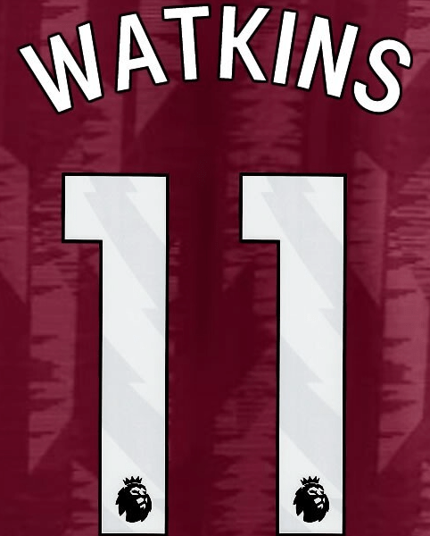 Aston Villa 2025-Home WATKINS #11 Official Name Set-White