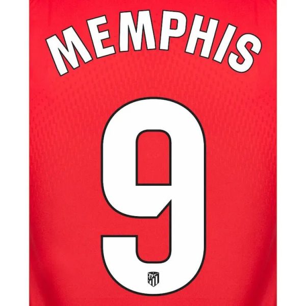 Atletico Madrid 2023/24 Home Memphis #9 Jersey Name Set