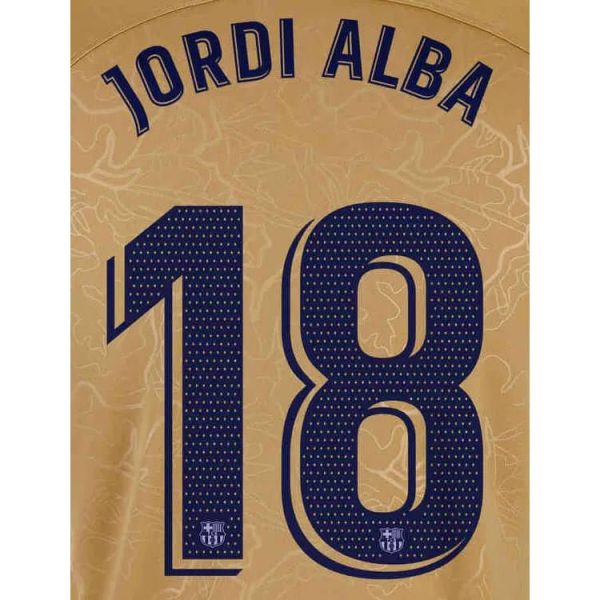 Barcelona 2022/23 Away Jordi Alba #18 Jersey Name Set
