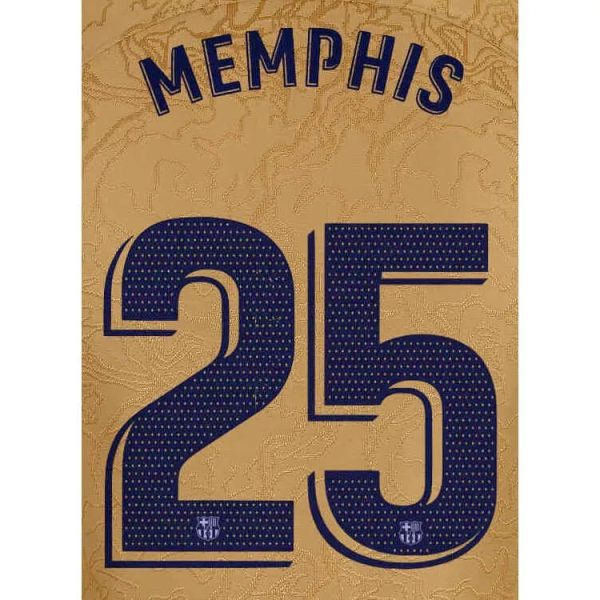 Barcelona 2022/23 Away Memphis #25 Jersey Name Set