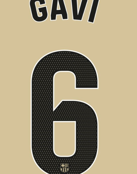 Barcelona 2025/26 Away GAVI #6 Official Name Set