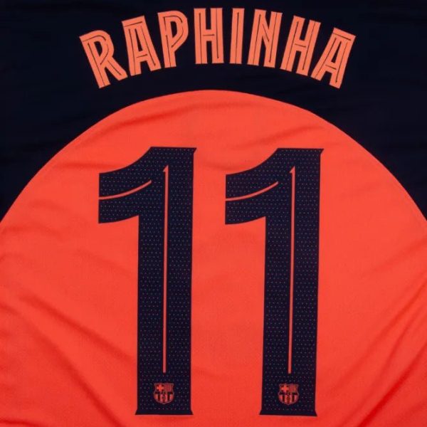Barcelona 2025/26 Third RAPHINHA #11 Official Name Set (CL Version)