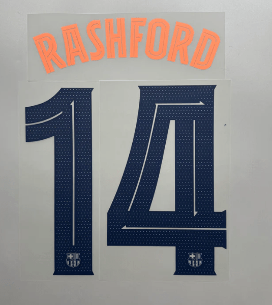 Barcelona 2025/26 Third RASHFORD #14 Official Name Set