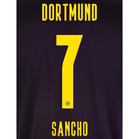 Borussia Dortmund 2020/21 Away Sancho #7 Jersey Name Set