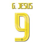 Brasil 2018 Away G. Jesus #9 Jersey Name Set