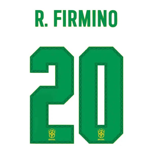 Brazil 2020/21 Home R. Firmino #20 Jersey Name Set