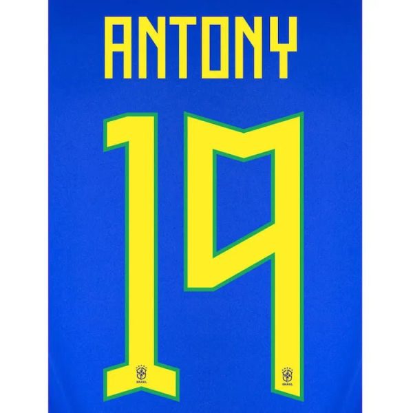 Brazil 2022-23 Away Antony #9 Jersey Name Set