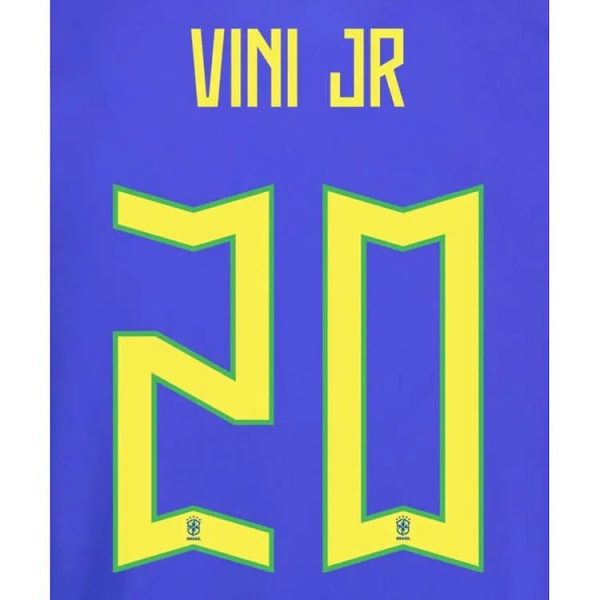 Brazil 2022-23 Away Vini JR #20 Jersey Name Set
