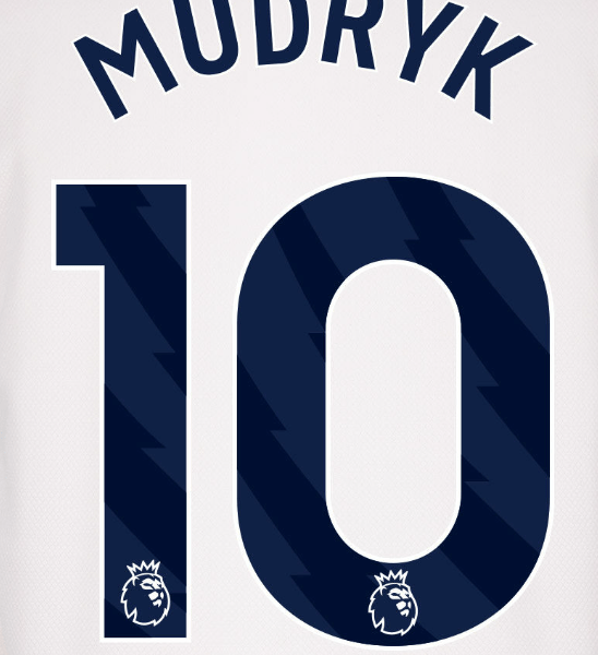 Chelsea 2023-Away MUDRYK #10 Official Name Set-Navy