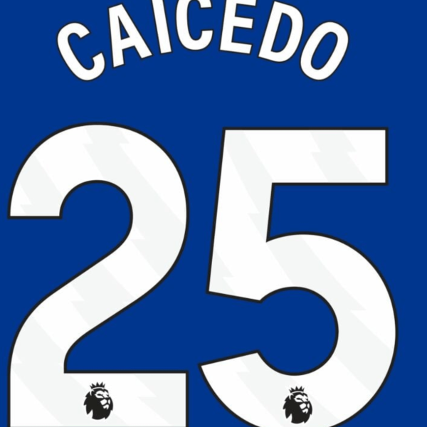 Chelsea 2025-Home CAICEDO #25 Official Name Set-White