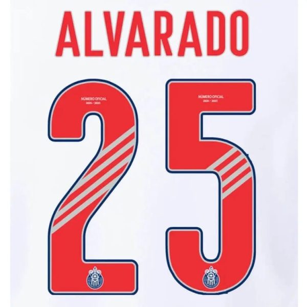 Chivas 2024-25 Away ALVARADO #25 Official Name Set