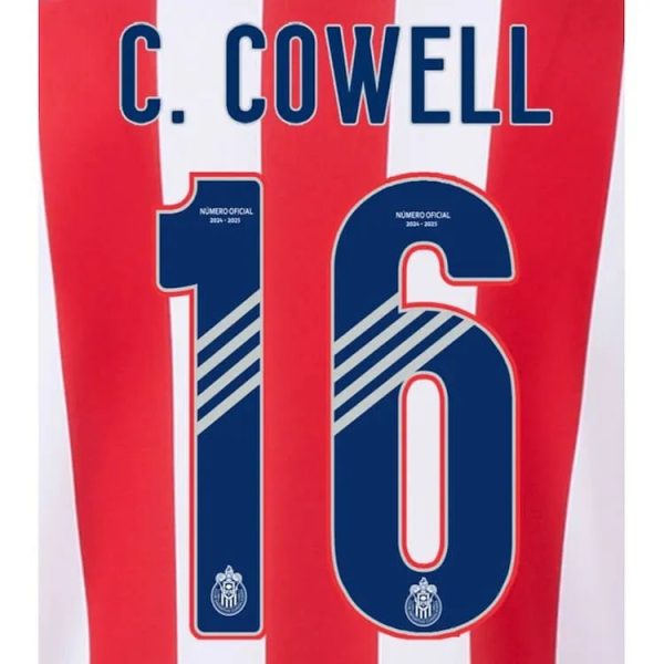 Chivas 2024-25 Home C.COWELL #16 Official Name Set