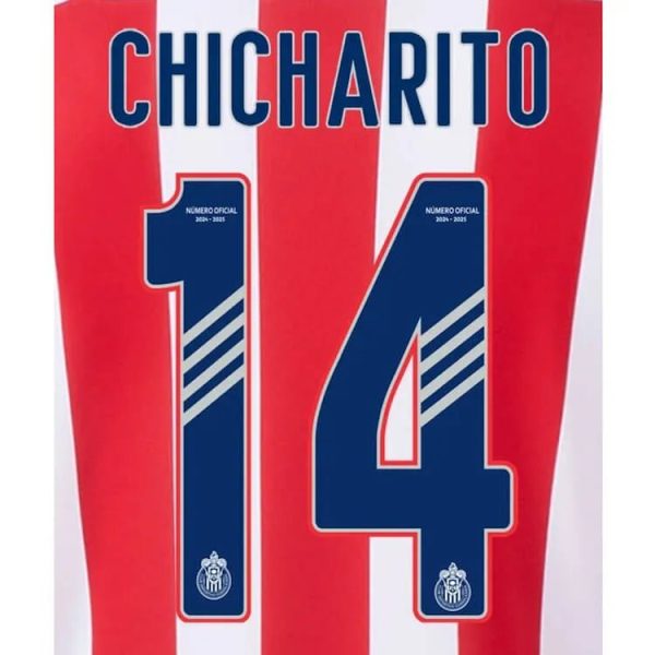 Chivas 2024-25 Home CHICHARITO #14 Official Name Set