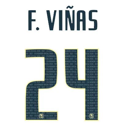 Club America 2020/21 Away F. Vinas #24 Jersey Name Set