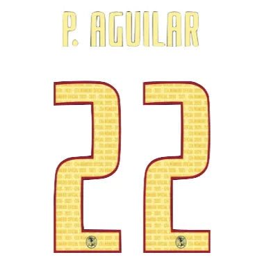 Club America 2020/21 Home P. Aguilar #22 Jersey Name Set