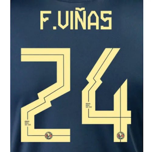 Club America 2021/22 Away F. Vinas #24 Jersey Name Set