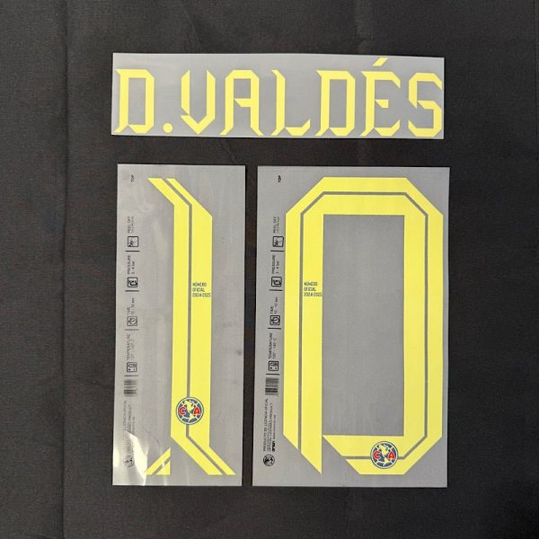 Club America 2024-25 Away D. VALDES #10 Official Name Set