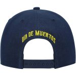 Fan Ink Collection Club America Day of the Dead Skull Snapback Hat - Navy-Blue - Image 3