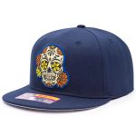 Fan Ink Collection Club America Day of the Dead Skull Snapback Hat -Navy-Yellow - Image 2