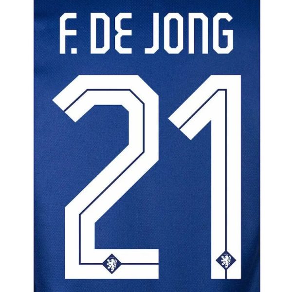 Holland 2024/25 Away F. De Jong #21 Jersey Name Set
