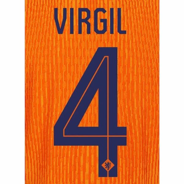 Holland 2024/25 Home Virgil #4 Jersey Name Set