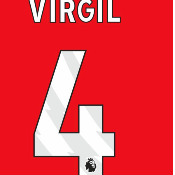Liverpool 2023- Home Virgil #4 Jersey Name Set-White