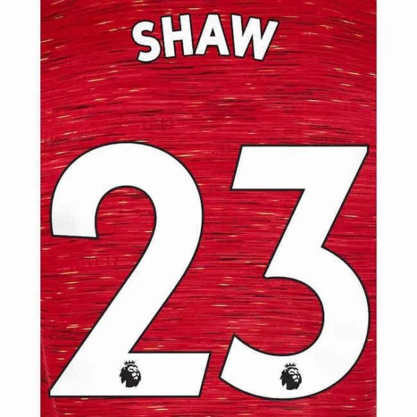 Man United 2019/22 Home Shaw #23 Jersey Name Set
