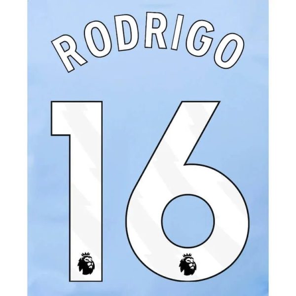 Manchester City 2023- Home Rodrigo #16 Jersey Name Set-White
