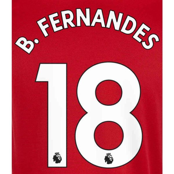Manchester United 2019/22 Home B. Fernandes #18 Youth Jersey Name Set White