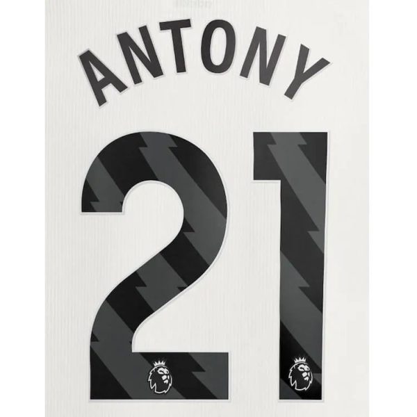 Manchester United 2023-Third Antony #21 Jersey Name Set-Black