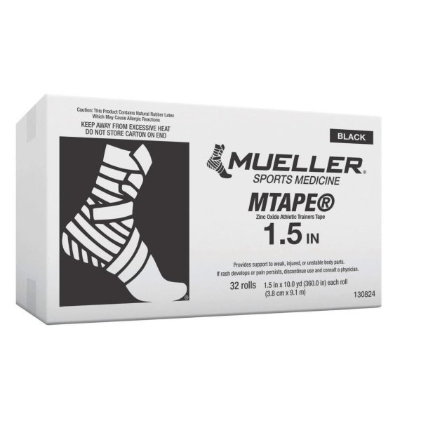 Mueller Sports Medicine 1.5" x 10 yd MTape Case Black (32 Rolls)